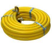 Air Hose Yellow Reinforced 19 x 29 x 15Mt c/w Claw Fittings