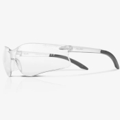 Riley Fabri Frameless Metal-Free Wraparound Safety Eyewear Clear