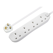 M/PLUG   4 GANG EXTENSION LEAD 2M 13A WHITE